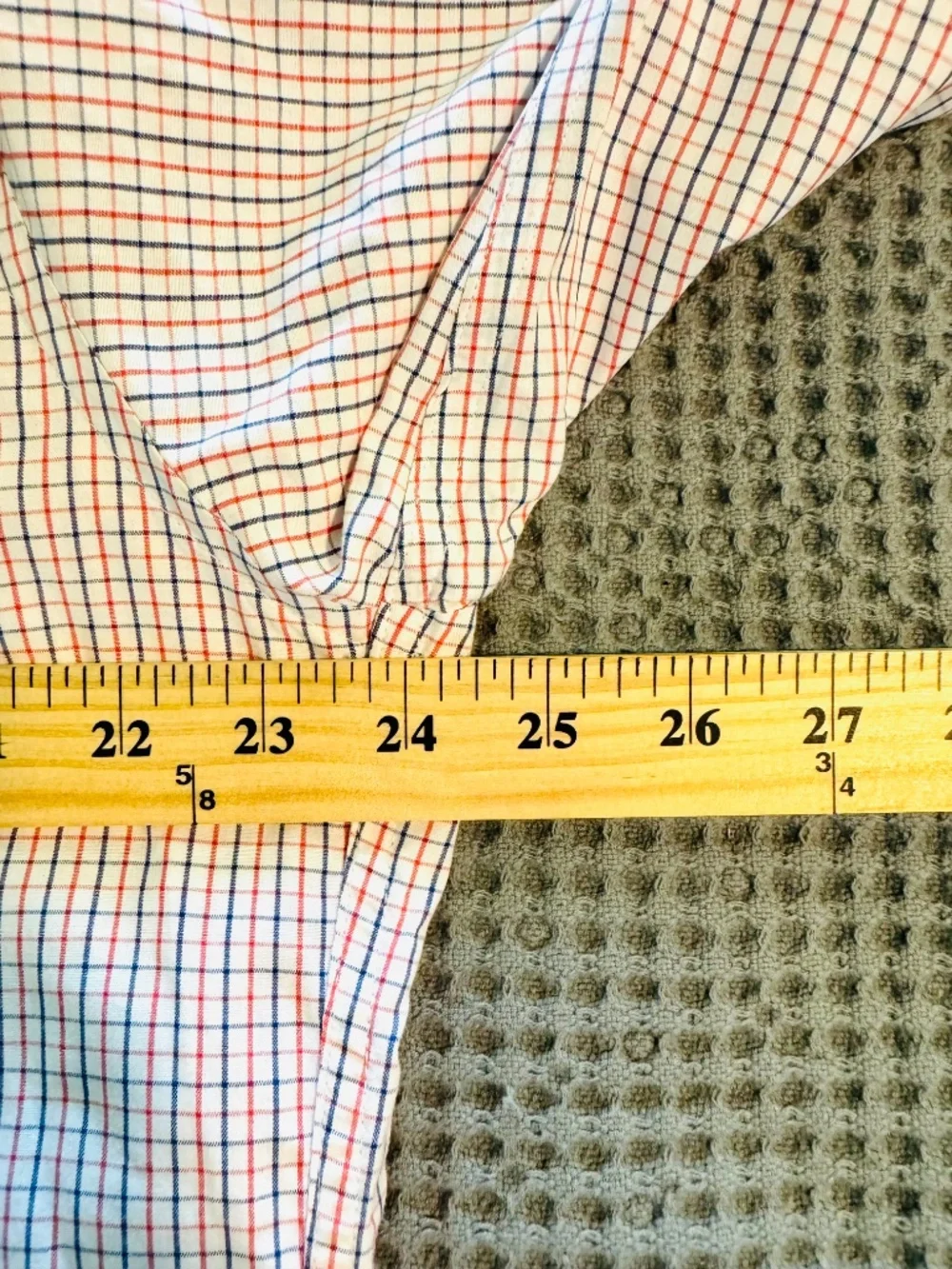 J Crew Dress Shirt Mens XL Tailored Fit Red White Blue Plaid 100% Cotton Classic